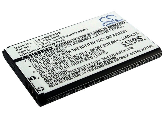 Battery for Philips Avent SCD610 1ICP06/35/54, 996510033692, 996510050728 3.7V L