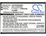 Battery for Philips Xenium S308 AB1400BWML 3.7V Li-ion 1200mAh / 4.44Wh
