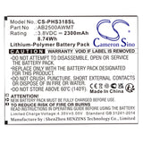 Battery for Philips Xenium S318  AB2500AWMT 3.8V Li-Polymer 2300mAh / 8.74Wh