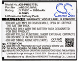 Battery for Philips CTS337  AB2000JWML 3.7V Li-ion 1800mAh / 6.66Wh