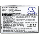 Battery for Philips CTS395 AB3000PWMT 3.8V Li-Polymer 2800mAh / 10.64Wh
