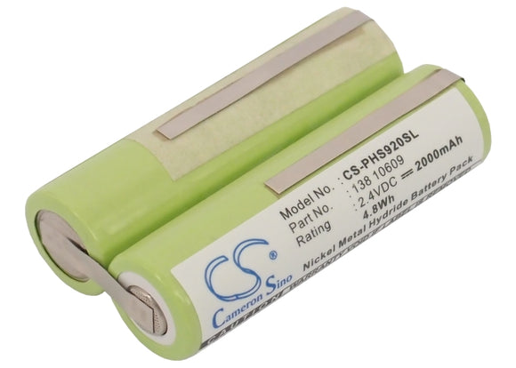 Battery for Philips Philishave Cool Skin HQ8890 138 10609 2.4V Ni-MH 2000mAh / 4