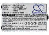 Battery for Philips Xenium 9@98 A20XBZ/0ZC 3.7V Li-ion 850mAh