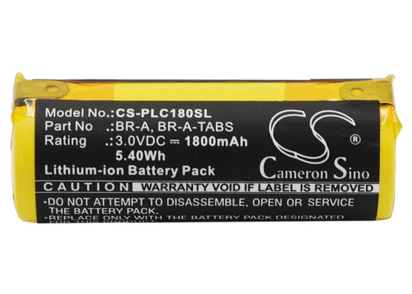 Battery for Panasonic Professional electronics BR-A, BR-A-TABS 3V Li-MnO2 1800mA