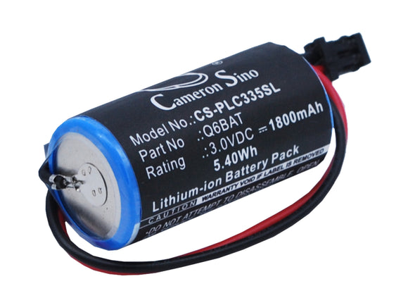 Battery for Mitsubishi Q25HCPU 130376, BKO-C10811H03, C52017, CR17335SE-MC, Q6BA
