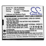 Battery for Plum E800 PM-BATE800 3.7V Li-ion 1100mAh / 4.07Wh