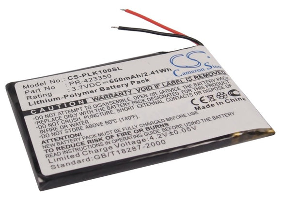 Battery for Plantronics K100 PR-423350 3.7V Li-Polymer 650mAh / 2.41Wh