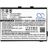 Battery for Plextalk PTP1  013-6564904 3.7V Li-ion 1500mAh / 5.55Wh