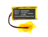 Battery for Plantronics CS70N 66278-01, 79879-01, PA-PL003 3.7V Li-Polymer 140mA