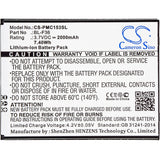 Battery for PHICOMM C1530L BL-F36 3.7V Li-ion 2000mAh / 7.40Wh