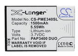 Battery for Prestigio MultiPhone 3400 Duo PAP3400 DUO 3.7V Li-ion 1500mAh / 5.55
