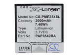 Battery for Prestigio MultiPhone 3540 Duo PAP3540 DUO, PAP3540BA 3.7V Li-ion 200