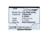 Battery for Prestigio MultiPhone 4300 Duo PAP4300DUO 3.7V Li-ion 1500mAh / 5.55W