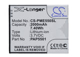 Battery for Prestigio MultiPhone 5501 Duo PAP5501 3.7V Li-ion 2000mAh / 7.40Wh