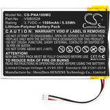 Battery for Panasonic HX-A100 VSB0526 3.7V Li-Polymer 1500mAh / 5.55Wh