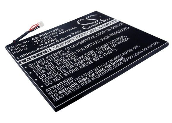 Battery for Pandigital Multimedia Novel 7-inch MLP385085-2S 7.4V Li-Polymer 1600
