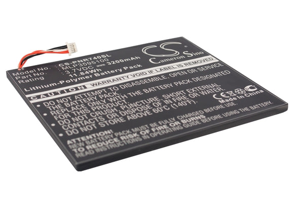 Battery for Pandigital Novel Tablet Color MLP3595100 3.7V Li-Polymer 3200mAh / 1