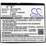 Battery for Pantech P6070 PBR-47B 3.7V Li-ion 940mAh / 3.48Wh