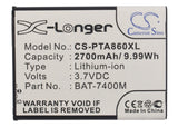 Battery for Pantech IM-A860S BAT-7400M 3.7V Li-ion 2700mAh / 9.99Wh