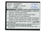 Battery for Pantech Perception BRT52AB, BTR930B 3.7V Li-ion 1700mAh / 6.29Wh