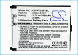 Battery for Panasonic KX-TW221 CGA-LB102 3.7V Li-ion 700mAh / 2.59Wh