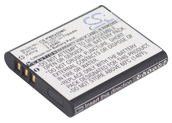 Battery for Panasonic HX-WA30W VW-VBX090, VW-VBX090E, VW-VBX090E-W 3.7V Li-ion 7
