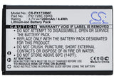 Battery for Toshiba Camileo P100 HD 084-07042L-072, PX1728, PX1728E-1BRS, PX1728