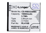 Battery for Rollei Actioncam 230 RL410B 3.7V Li-ion 1000mAh / 3.70Wh