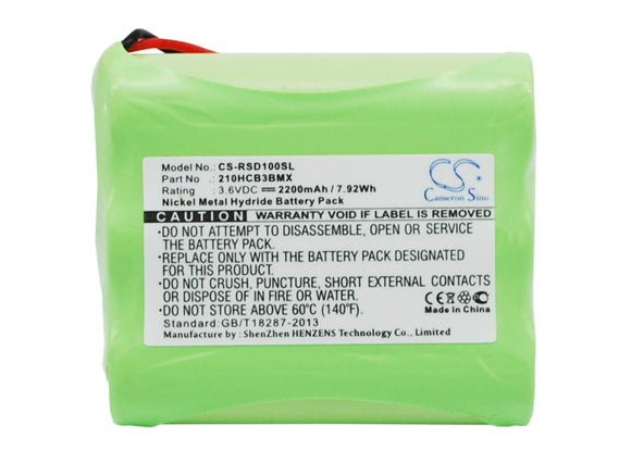Battery for Roberts Solar Dab 1 210HCB3BMX 3.6V Ni-MH 2200mAh / 7.92Wh