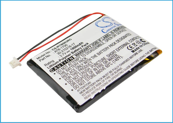 Battery for RTI T3-V plus 30-210218-17, ATB-1700 3.7V Li-ion 1800mAh / 6.66Wh