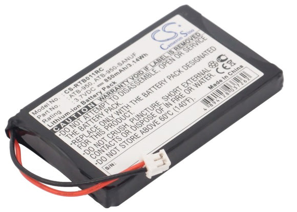 Battery for RTI T2 plus 40-210154-17, ATB-950, ATB-950-SANUF 3.7V Li-ion 850mAh