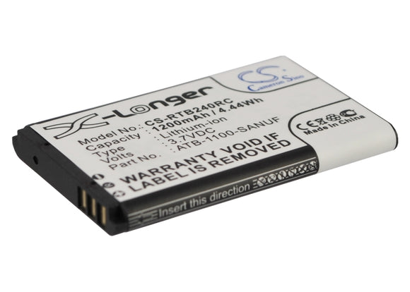 Battery for RTI Pro24.r 41-500012-13, ATB-1100-SANUF 3.7V Li-ion 1200mAh / 4.44W