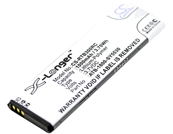 Battery for RTI T2B 40-210742-20, ATB-1800-SY5530, ATB-900-SY5531 3.7V Li-Polyme