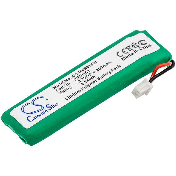 Battery for Revolabs Solo Field 07-SOLOMICBATTERY, VM9158 3.7V Li-Polymer 200mAh