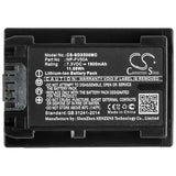 Battery for Sony FDR-AX700 NP-FV50A 7.3V Li-ion 1600mAh / 11.68Wh