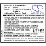 Battery for Skyroam W20  W91H 3.7V Li-ion 2700mAh / 9.99Wh