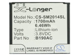 Battery for Samsung SM-W2014 B190AC, B190AE 3.8V Li-ion 1700mAh / 6.46Wh