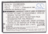 Battery for Samsung Wave Y EB454357VA, EB454357VU 3.7V Li-ion 1100mAh / 4.1Wh