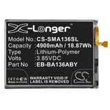Battery for Samsung SM-A136U  EB-BA136ABY, GH82-27431A 3.85V Li-Polymer 4900mAh 