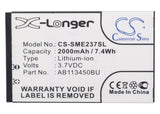 Battery for Samsung GT-E2370 AB113450BU, AB113450BUCSTD 3.7V Li-ion 2000mAh / 7.