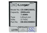 Battery for Samsung SM-G3588 EB-BG358BBC, EB-BG358BBE 3.7V Li-ion 2000mAh / 7.40