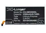 Battery for Samsung SM-A500YD EB-BA500ABE, GH43-04337A 3.8V Li-Polymer 2300mAh /