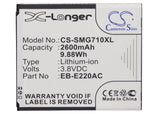 Battery for Samsung SM-G710S EB665468LU, EB-B220AC 3.8V Li-ion 2600mAh / 9.88Wh