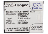 Battery for Samsung SM-G730A B450BC, B450BE, B450BU, B450BZ 3.8V Li-ion 2100mAh 
