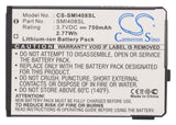 Battery for Samsung SGH-i408 ABG14089BC 3.7V Li-ion 750mAh