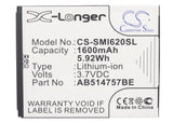 Battery for Samsung SGH-i640v AB414757BE, AB514757BE 3.7V Li-ion 1600mAh / 5.92W