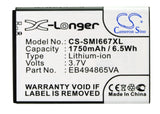 Battery for Samsung SGH-I667 EB494865VA 3.7V Li-ion 1750mAh / 6.5Wh