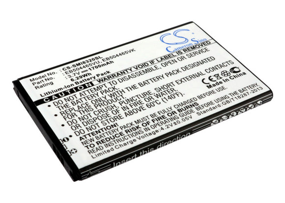Battery for Samsung Omnia 7 EB504465IZBSTD, EB504465LA, EB504465VA, EB504465VJ, 
