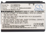 Battery for Samsung Epix SGH-i907 AB103450CA 3.7V Li-ion 1800mAh