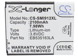 Battery for Samsung SCH-I879 EB535163LA, EB535163LU 3.8V Li-ion 2100mAh / 7.98Wh
